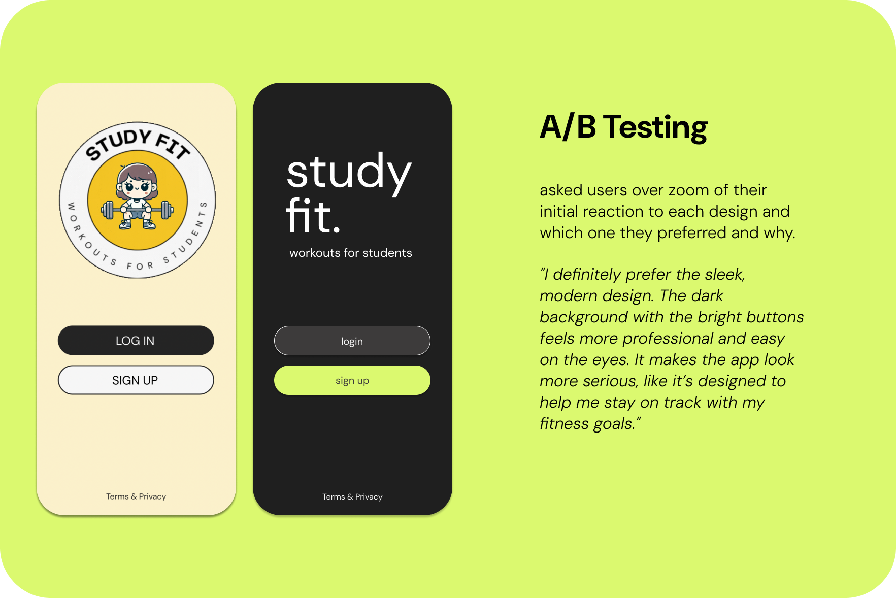 before and after mockups of the front page of study fit